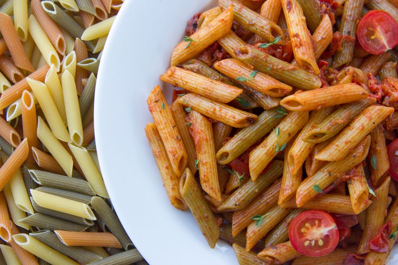 Penne arrabbiata in spicy tomato sauce